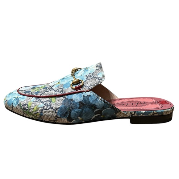 Gucci GG Supreme Monogram Blooms Princetown Slippers Loafers Mules - Picture 5 of 8